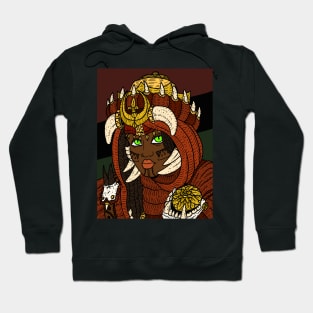 ivory queen. afro american pride. girl with the pan african flag. Hoodie